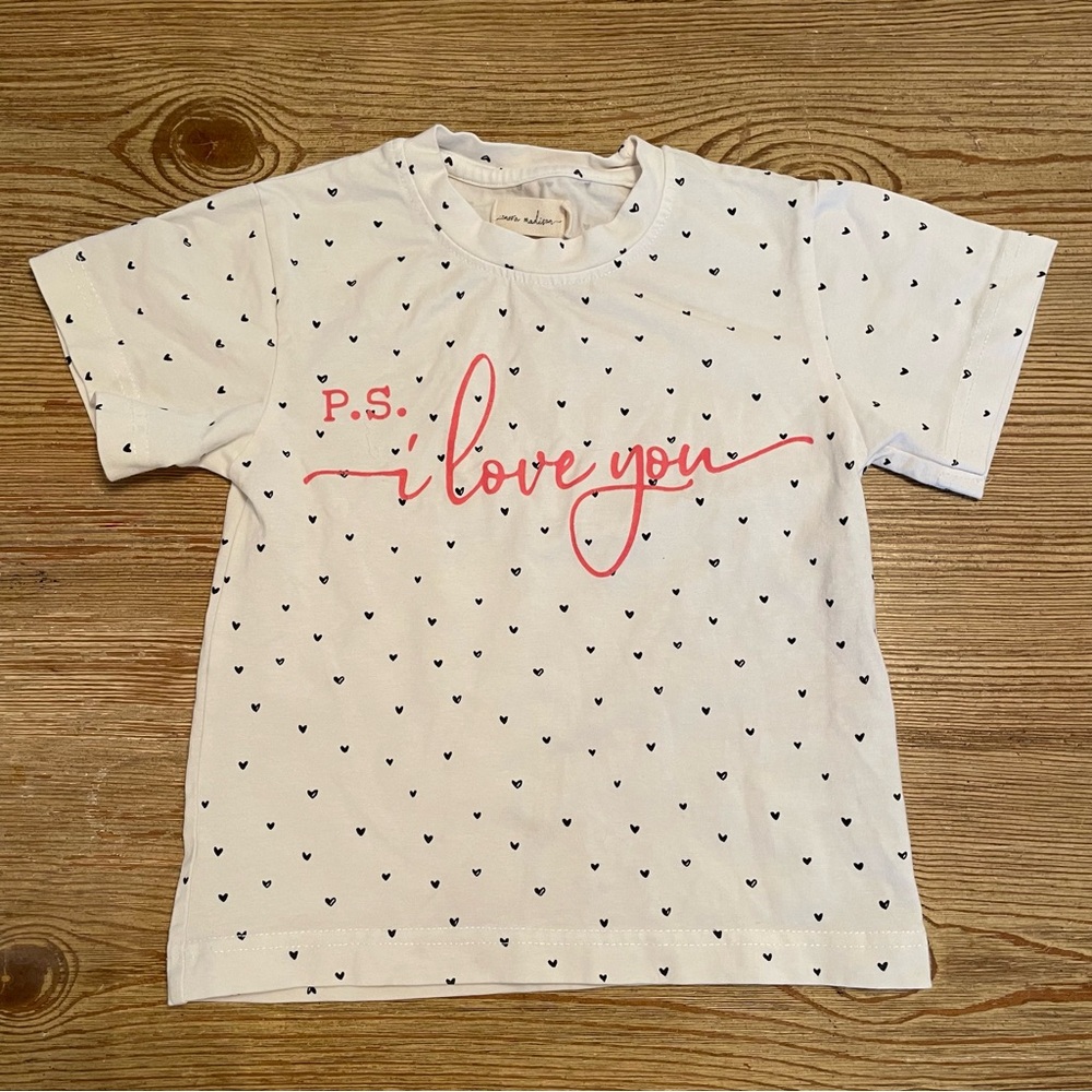 Nora Madison P.S. I love you Heart Print Tee Valentines Day